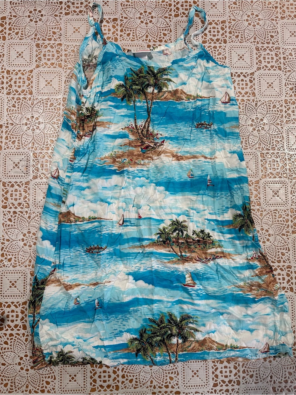 Basic Editions Hawaiian Tropical Rayon Sundress Size Large